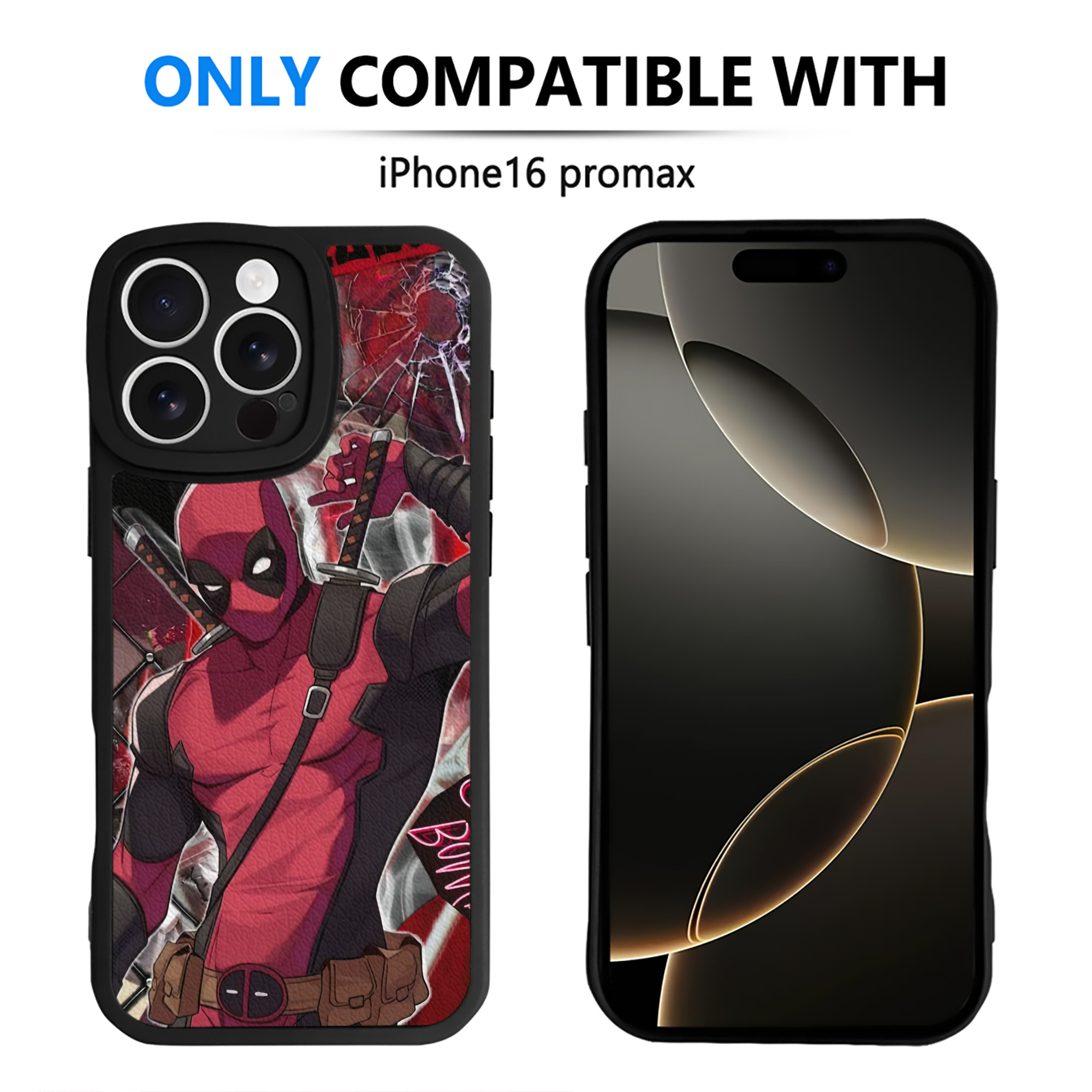 （画像用） Deadpool デッドプール 【iPhone 16シリーズ対応】シリコンスマホケース（レザー調） 材質：シリコン